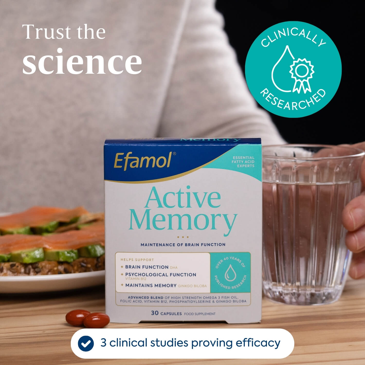 Efamol Active Memory - backed by science, 3 clinical studies