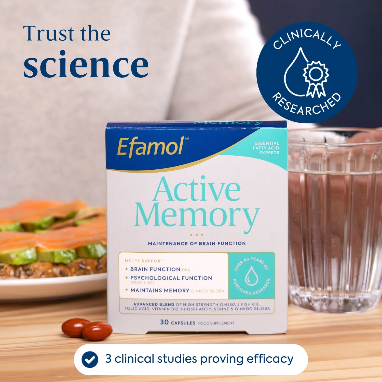 Efamol Active Memory brain and memory supplement - 3 clinical studies proving efficacy