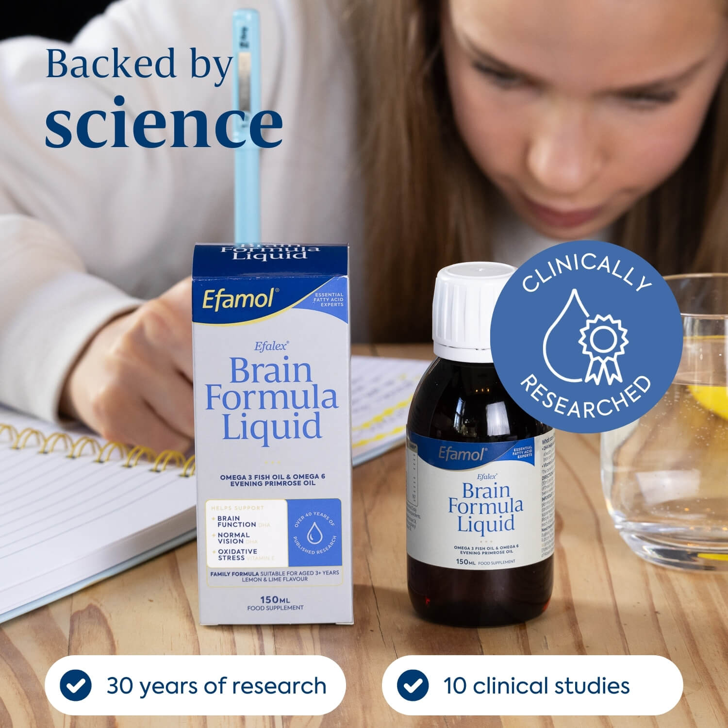 Efamol Efalex Brain Formula Liquid - backed by science, 30 years research, 10 clinical studies