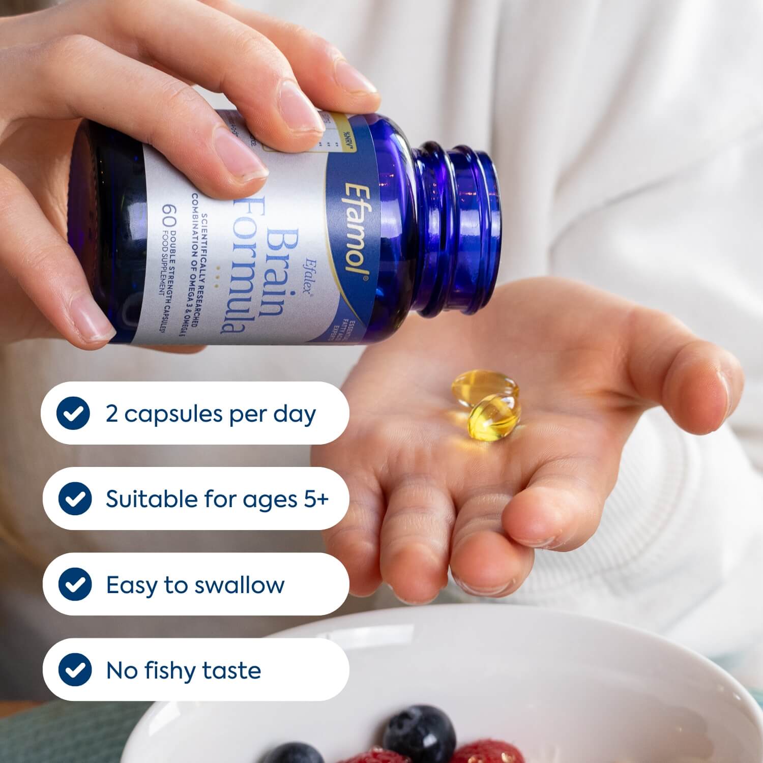 Efamol Efalex Brain Formula Capsules with product benefits