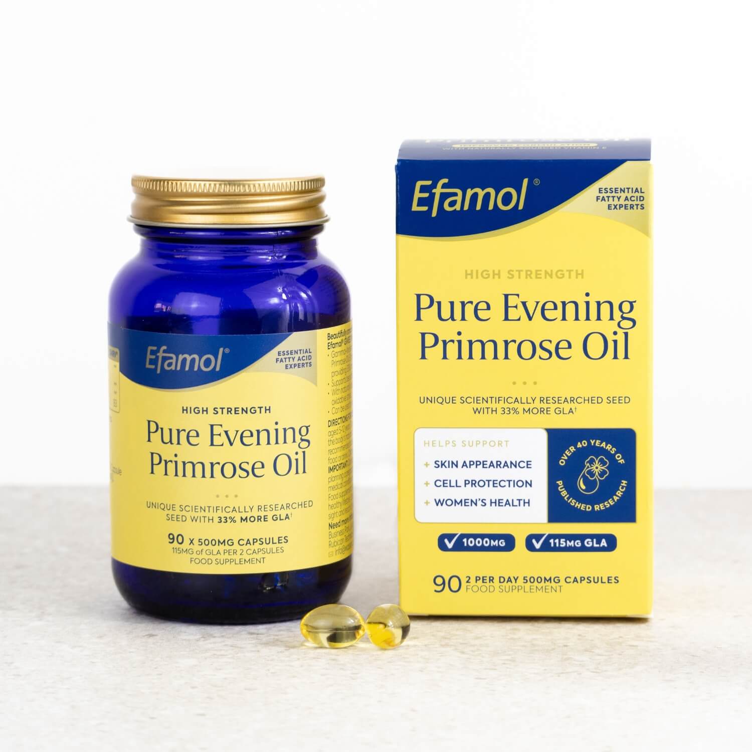 Efamol Evening Primrose Oil Capsules 90 x 500mg - skin and women's health supplement