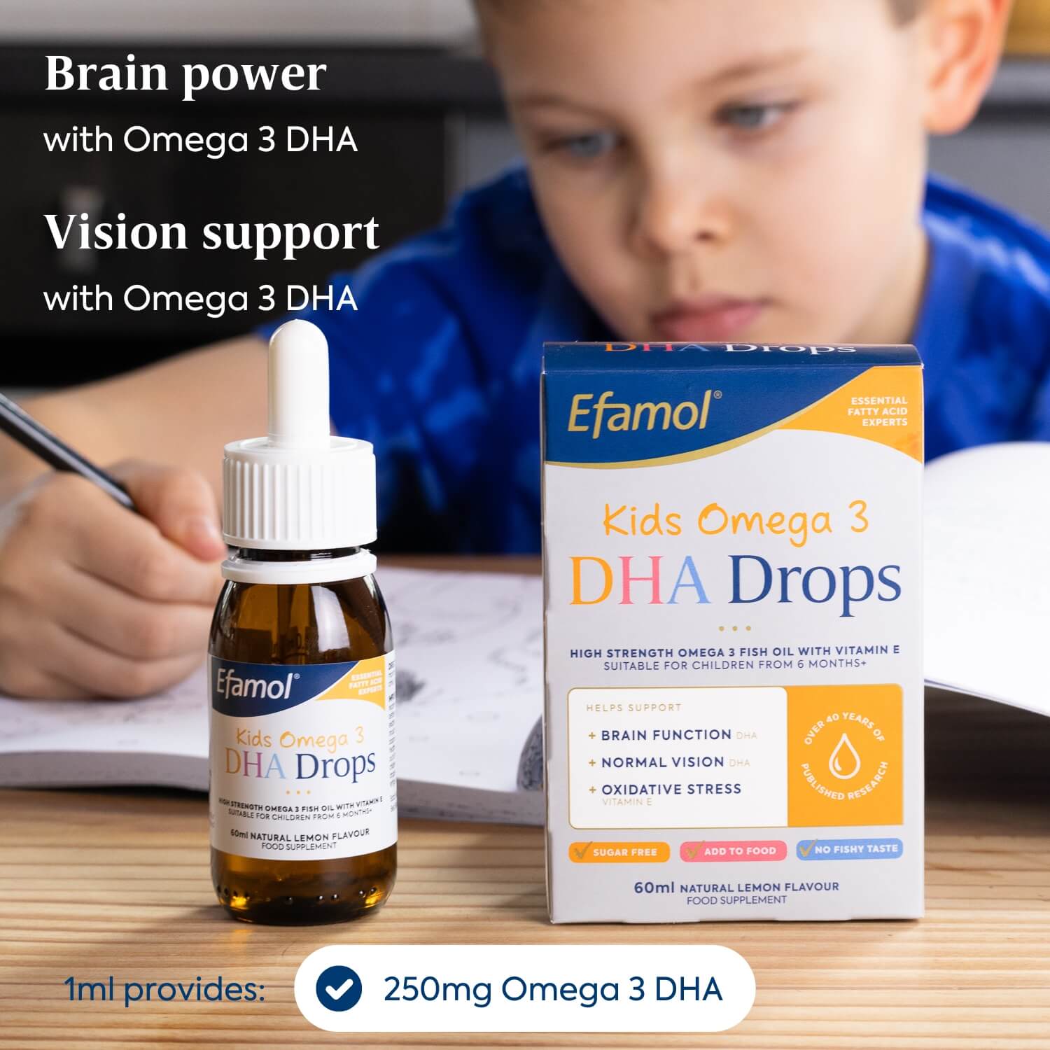 Efamol Kids Omega 3 DHA Drops supports brain function an vision