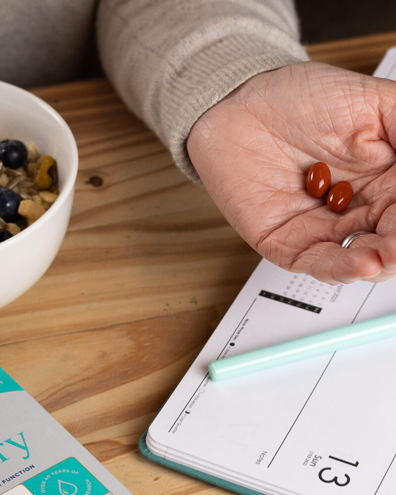 Efamol active memory capsules in hand